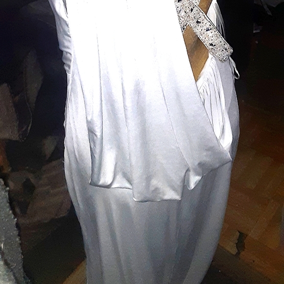 White Jersey gown SIZE 10 - Picture 6 of 11